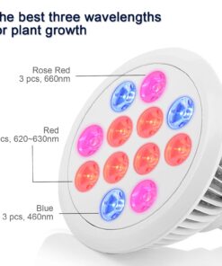 Outtled Diateklity 12W Hydroponic LED Plant Grow Light with E27 Socket 17 71sfLHbcrwL