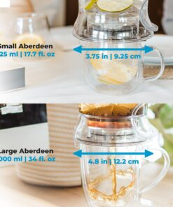 GROSCHE 17.7oz BPA-Free Tea Infuser Teapot with Drip-Free, Easy Clean Design 17.7 fl oz Clear 38 71sfoLYN0UL