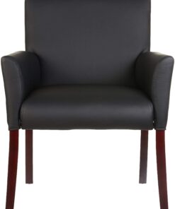 Amazon Basics Classic Reception Office Chair with Mahogany Wood Finish Legs - Black 11 71shDFTDmJL