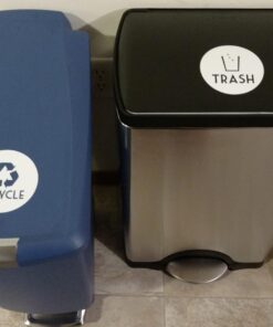 Recycle and Trash Vinyl Lettering Decal Sticker (4" x 4", White) 4" x 4" 29 71shLHOFtL