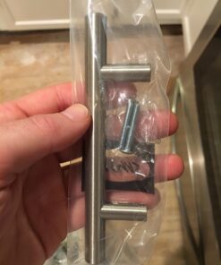 Cosmas 305-030SN - 10 Pack Satin Nickel Cabinet Hardware Euro Style Bar Handle Pull - 3" Inch (76mm) Hole Centers, 5-3/8" Overall Length, 1/2" Inch Bar Diameter 32 71shuTeBUUL