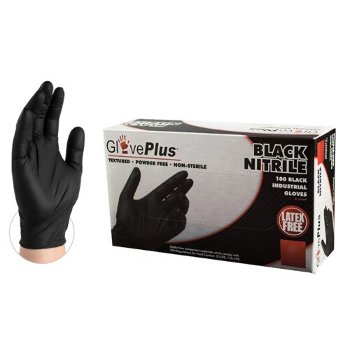 GLOVEWORKS Industrial Black Nitrile Gloves 2X-Large (Pack of 100) Box of 100