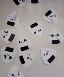 Dulphee Guitar Picks, Ukulele Picks White Sushi Rice Balls Pattern Guitar Picks Classical Triangle 0.96mm Heavy Guitar Plectrums 12 Pack for Bass, Acoustic & Electric Guitars White Rice Ball 12 pack 34 71sjc5XQSrL