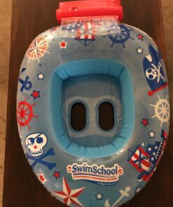SwimSchool Lil’ Skipper Baby Boat – 6-18 Months – Inflatable Baby Pool Float with Adjustable Backrest and Safety Seat – Blue/Red Blue,red 24 71sk36SLsZL