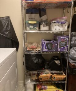 Amazon Basics 5-Shelf Medium Adjustable, Heavy Duty Storage Shelving Unit on 4'' Wheel Casters, Metal Organizer Wire Rack, Chrome, 30" L x 14" W x 64.8" H With Wheels 31 71skthCk 5L