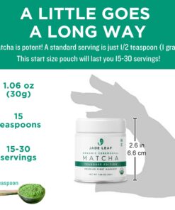 Jade Leaf Organic Ceremonial Grade Matcha Green Tea Powder - Authentic Japanese Origin - Teahouse Edition Premium First Harvest (1.06 Ounce) Ceremonial Teahouse (Tin) 1.06 Ounce (Pack of 1) 28 71skujHdyZL
