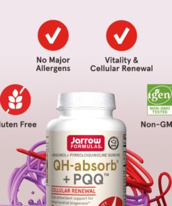 Jarrow Formulas QH-Absorb + PQQ - 30 Softgels - Dietary Supplement Supports Mitochondrial Biogenesis, Energy Production & Cardiovascular Health - Up to 30 Servings rosemary 30 Servings (Pack of 1) 17 71sm9LLGsL