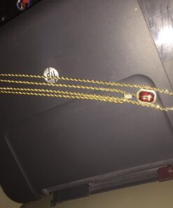 Jewel Town Mens Gold Angel & P Ruby Bundle Set Cz Pendant Hip Hop 24" & 30" Rope Chain D463 35 71smXMCeWPL 2