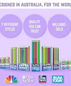 BUNMO Super Sensory Stretchy Strings 6pk | Calming & Textured Monkey Stretch Noodles | Sensory Toys for Autistic Children | Stress Relief & Anxiety Toys for Kids | Hours of Fun for Kids (Smooth) 6pk Smooth 28 71snDWMM5ML