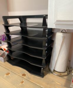 Rubbermaid Regeneration Letter Tray, Six Tier, Plastic, Black A4-size documents and folders 21 71sohhVXfCL