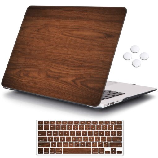 iCasso Compatible with MacBook Air 13 inch Case (Release 2010-2017 Older Version), Hard Shell Plastic Protective Case & Keyboard Cover Only for MacBook Air 13 Inch Model A1369/A1466 - Brown