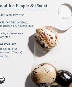 HERITAGE STORE Organic Castor Oil, Glass Bottle, Cold Pressed, Rich Hydration for Hair & Skin, Bold Lashes & Brows | 32oz 32 Fl Oz (Pack of 1) 26 71spauuJieL