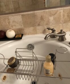 iPEGTOP Stainless Steel Bathtub Caddy Tray - Over Bath Tub Racks Shower Organizer with Extending Sides, Removable Wine Glass Book Holder 37 71sph7HGUXL