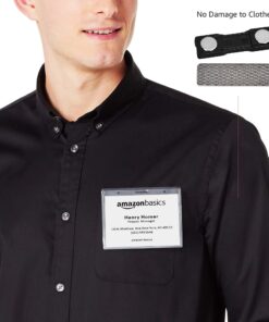 Amazon Basics Horizontal Magnetic Badge Holder - Pack of 20, Clear 20 Pack 18 71splr1yKPS