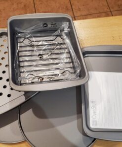 G & S Metal Products Company OvenStuff Personal Size 6-Piece Toaster Oven Set-Non-Stick Baking Pans, Easy to Clean and Perfect for Single Servings, Silver 64 71sqWSGP37L