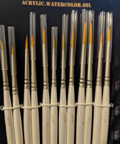 MyArtscape Artist Supplies Miniature Paint Brushes, Set of 12 for Detail & Fine Point Painting - use with Acrylic, Watercolor, Oil, Gouache - for Pinstriping, Warhammer 40k, Models & Lettering White 54 71srOLQAaL