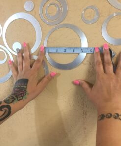 aooyaoo Circle Mirror DIY Wall Sticker Wall Decoration 24pcs Grey 45 71ssSLYuBCL