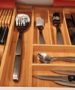 Bellemain 100% Pure Bamboo in Drawer Knife Block | Knife Drawer Organizer | Store Knives Safely with The Blades Down | Storage Solution for Your Kitchen | Knife Organizer Drawer Insert 37 71sst7H2DRL