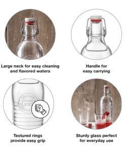 Bormioli Rocco Officina Water Bottle | 37.25 oz, Italian Glass Pitcher | Airtight Seal & Metal Clamp | Easy To Carry Handle, Dishwasher Safe & Eco-Friendly | Safe For Infused & Carbonated Drinks 23 71st5AoBICL
