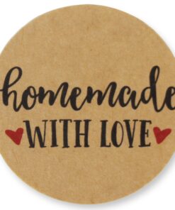 Homemade Sticker Labels - 1000-Piece Homemade with Love Stickers, Homemade Stickers Roll, Kraft Stickers for Gifts, Crafts, DIY Projects, Envelope Sealing, Brown, 1.5 x 1.5 Inches 15 71stFyRP7L
