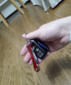 KeySmart Key Holder for Keychain Key Ring - Compact Key Organizer Key Chain Key Case, Minimalist Pocket-Sized EDC Keychain, Loop Piece for Car Fobs, Expandable (up to 14 Keys, Red) 40 71su5owuxFL