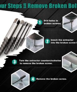 COMOWARE Screw Extractor & Left Hand Drill Bit Set- Broken Bolt Remover HSS M2, 10pcs with Metal Index Case 22 71svtGsZrL 1