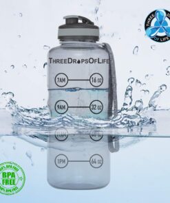 Three Drops of Life 64oz Water Bottle With Time Marker, Hydration Tracking Large Sports Water Bottle, The Largest Time Tracker Sport Bottles, Best Daily Water Intake Bottle 16 71sw7Yg eoL