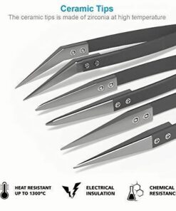 Black Ceramic Tweezers Set - Antistatic,Anticorrosion,Antimagnetic,Highly Heat Resistant up to 3000F(3Pack) 16 71sxHRJhpML