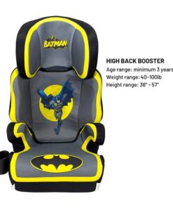 KidsEmbrace High Back Booster Car Seat, DC Comics Batman Black, Grey, Yellow Batman Backless Booster Seat 14 71sxSZ5C1wL