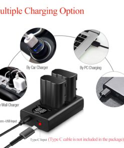 ENEGON EN-EL15 EN-EL15A/B/C Batteries (2 Pack) and Smart LED Dual Charger Kit for Nikon Z6, Z7,D7500 D7000, D7100, D7200 D500, D600, D610, D750,D780 D800, D810, D800E, D810A,D850 Digital Cameras Black 17 71sxhy dDL