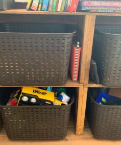 Sterilite 12736P06 Tall Weave Basket, Espresso, 6-Pack 33 71sxjiIaUFL