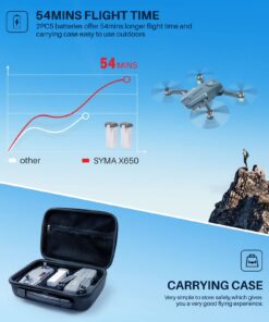 SYMA GPS Drone with 4K EIS UHD 90°FOV Camera for Adults Beginner, FPV RC Quadcopter with Brushless Motor, 2 Batteries 54 Min Flight Time, 5GHz Transmission, Smart Auto Return Home, Follow Me 27 71sxrQNKKWL