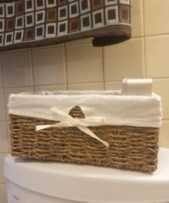 Vintiquewise(TM) Seagrass Shelf Basket Lined with White Lining 1 Pack 30 71syDWdUbdL