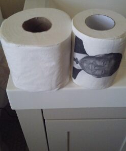 Gagster Donald Trump Toilet Paper Roll - 3 Ply Funny Novelty Bathroom Tissue Gag - 200 Sheets Per Roll - Joke Gifts - Prank Gift for Adults Black and White Printed Sheets - Make Your Butt Laugh Trump Black & White 19 71t0Rb 4rL