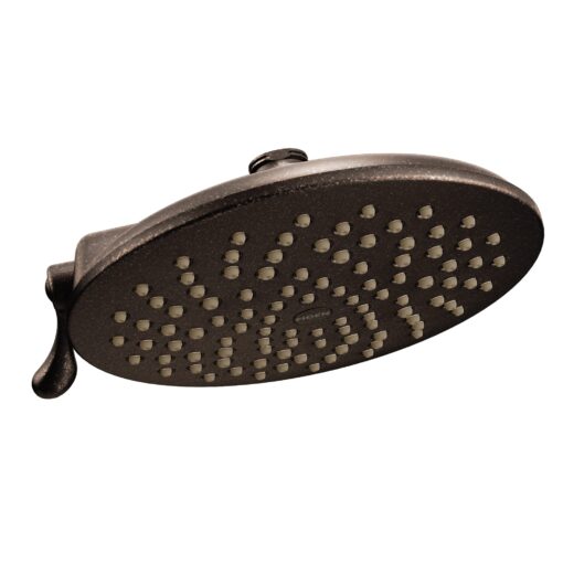 Moen Velocity Oil Rubbed Bronze Two-Function Rainshower 8-Inch Showerhead with Immersion Technology at 2.5 GPM Flow Rate, S6320ORB