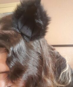 Happylifehere Long Fur Cat Ears and Cat Tail Set Halloween Party Kitty Cosplay Costume Kits (Black) Black 22 71t12zTdp7L