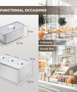 SYBO ZCK165BT-3 Commercial Grade Stainless Steel Bain Marie Buffet Food Warmer Steam Table for Catering and Restaurants, (3 Sections with Tap), Sliver 3 Sections with Tap 17 71t4CXBRCrL