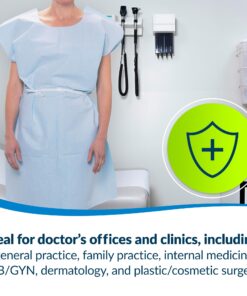 TIDI Choice Gowns, Blue (Pack of 50) ― Tissue/Poly/Tissue ― Open-Back, Waist-Tie, Short-Sleeve Medical Gowns ― Disposable Exam Gowns ― Standard Size 30” x 42” ― Latex-Free Medical Supplies (910520) 11 71t4bQDeozL
