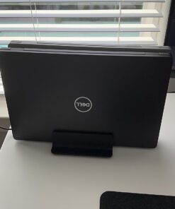 OMOTON [Updated Dock Version Vertical Laptop Stand, Double Desktop Stand Holder with Adjustable Dock (Up to 17.3 inch), Fits All MacBook/Surface/Samsung/HP/Dell/Chrome Book (Black) Black 34 71t5QkNjCuL