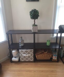 Furinno Turn-N-Tube 3-Tier Double Size Storage Display Rack, Espresso/Black, Plastic Pole 2 x 2 30 71t5tlsWQpL