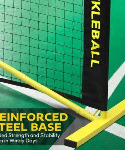 A11N Portable Pickleball Net System, Designed for All Weather Conditions with Steady Metal Frame and Strong PE Net, Regulation Size Net with Carrying Bag Yellow,black 22 71t7LmXgZiL