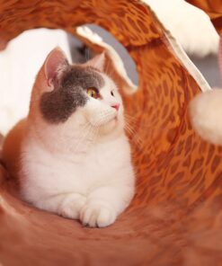 PAWZ Road Cat Toys Collapsible Tunnel Dog Tube for Fat Cat,Rabbits,Dogs Length 51" Diameter 12" Leopard Large-51" 24 71t7lhsvUaL