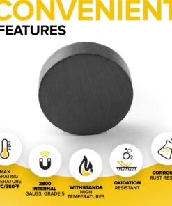 X-Bet Magnet Ceramic Magnets - Round Disc - Flat Circle Magnets Bulk for Crafts, Science & Hobbies - Perfect for Refrigerator, Whiteboard, Fridge and Science Experiments 100 PCs 26 71t7n2V40RL 1