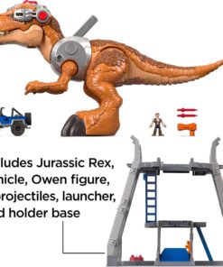 Fisher-Price Imaginext Jurassic World T. rex Dinosaur Toy with Owen Grady Figure, Light-Up Eyes & Chomping Action for Ages 3+ Years, 7-Piece Set (Amazon Exclusive) 25 71t8TmE2w8L