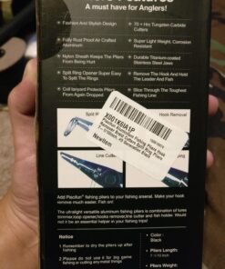 Piscifun Fishing Pliers, Saltwater Fishing Pliers with Split Ring, Fish Hook Remover, Corrosion Resistance Fly Fishing Pliers with Braid Cutters, Sheath and Lanyard, Fishing Gear Gifts for Men Black Nylon Sheath 38 71t9ORf85hL
