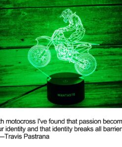 WANTASTE Motocross 3D Lamp Gifts for Boys Girls Room, Dirt Bike Decor Toys Night Light Bedside Gifts for Kids Baby, 7 Colors Changing Nightlight with Battery Backup and Smart Control Motocross Man 12 71t9YUA3o L