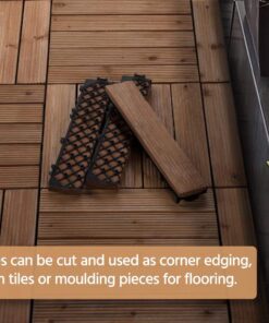 Yaheetech 27PCS Interlocking Patio Deck Tiles 12 x 12in Wood Floor Tiles Outdoor Flooring for Patio Garden Deck Poolside Brown Brown-straight 39 71tA3xFgPVL