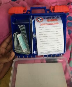 Be Smart Get Prepared 110 pc First Aid Kit: Clean, Treat, Protect Minor Cuts, Home, Office, Car, School, Business, Travel, Emergency, Outdoor, Camping & Sports, FSA/HSA (Packaging may vary) Dark Blue 1 Count (Pack of 1) 41 71tAFvnvu0L 1