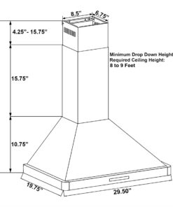 Alternative view of GOLDEN VANTAGE 30" Wall Mount Range Hood Stainless Steel Vent Hood W/Baffle Filters