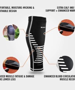 Mava Sports Calf Sleeves Compression (Pair), Leg Compression Calf Sleeve for Runners, for Men & Women, Unisex Black X-Large 12 71tANVChNIL